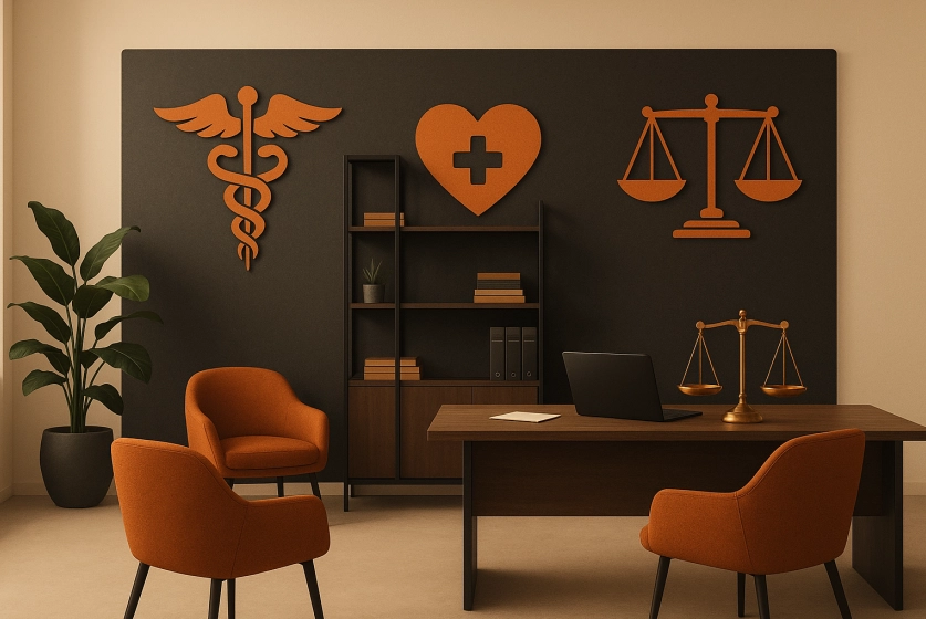 Modern law office with healthcare focus
